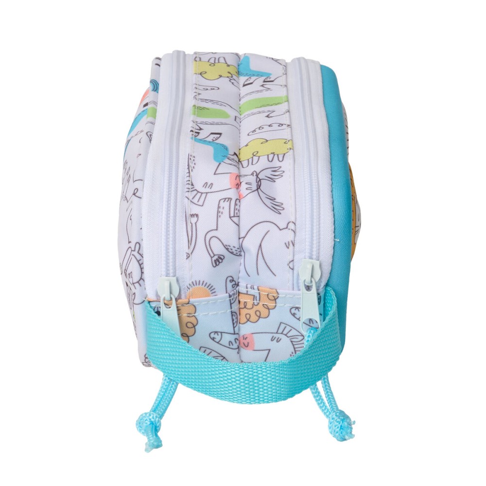 Zweifaches Mehrzweck-Etui Safta Blau Weiß 21 x 8 x 6 cm 3D