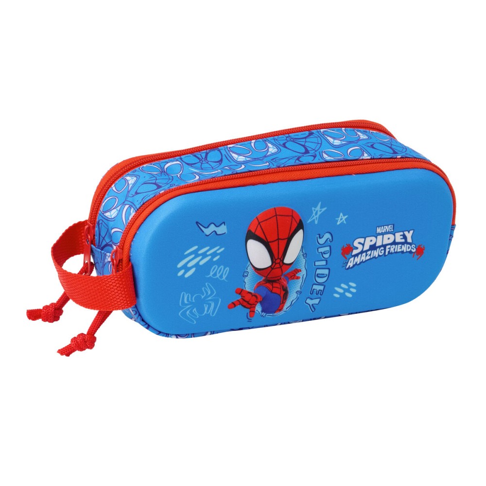 Zweifaches Mehrzweck-Etui Spider-Man Rot Marineblau 21 x 8 x 6 cm 3D