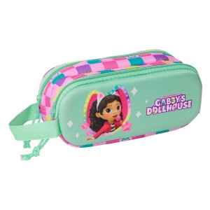 Zweifaches Mehrzweck-Etui Gabby's Dollhouse Bunt 21 x 8 x 6 cm 3D