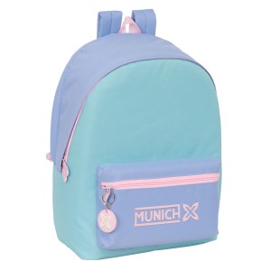 Laptop- und Tablet-Rucksack mit USB-Anschluss Munich Mellow Blau Rosa Celeste