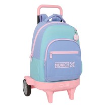 Schulrucksack mit Rädern Munich Mellow Blau Rosa Himmelsblau 33 x 45 x 22 cm