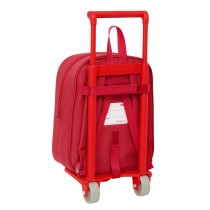 Schulrucksack mit Rädern Sevilla Fútbol Club Rot 22 x 27 x 10 cm