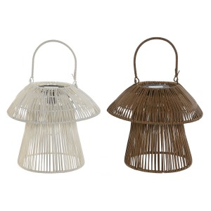 Solarlampe Home ESPRIT Weiß Braun 31 x 31 x 30 cm (2 Stück)