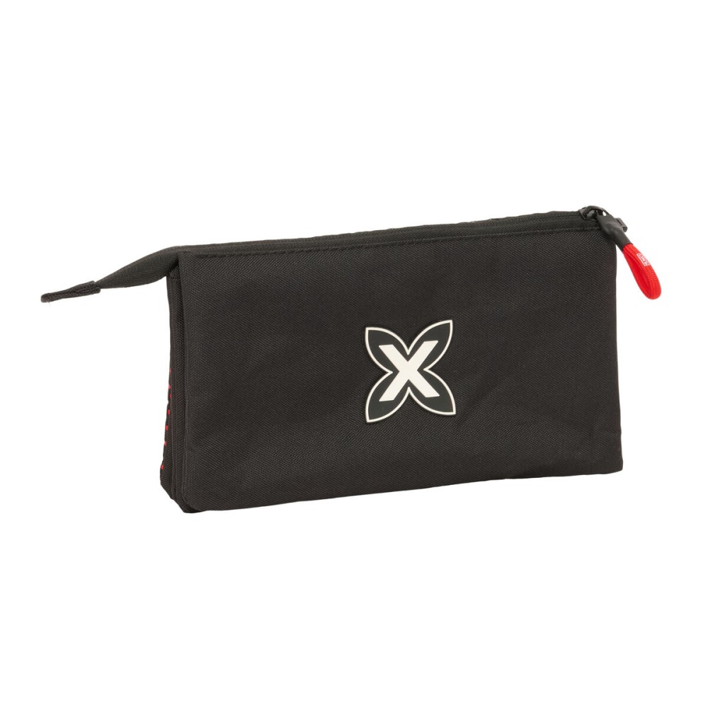 Trousse Fourre-Tout Triple Munich Vulcan Noir 22 x 12 x 3 cm