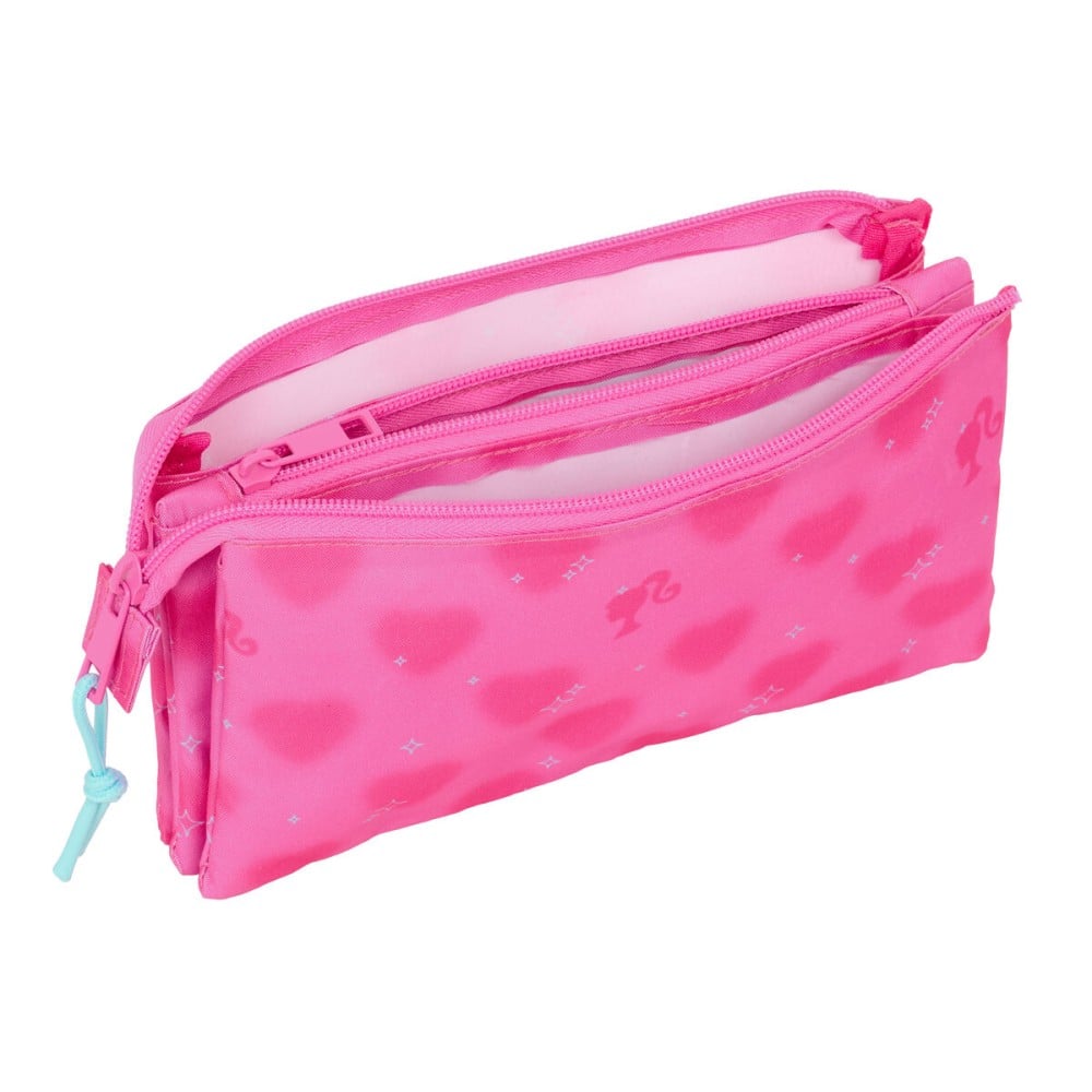 Triple Carry-all Barbie Corazones Pink 22 x 12 x 3 cm