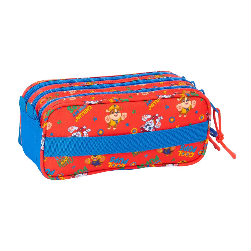 Dreifaches Mehrzweck-Etui The Paw Patrol Cool Blau Rot 21,5 x 10 x 8 cm