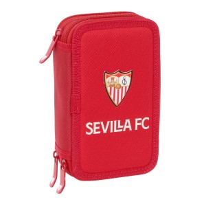 Triple Pencil Case Sevilla Fútbol Club Red 12,5 x 19,5 x 5,5 cm 37 Pieces