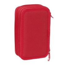 Pochette à crayons triple Sevilla Fútbol Club Rouge 12,5 x 19,5 x 5,5 cm 37 Pièces