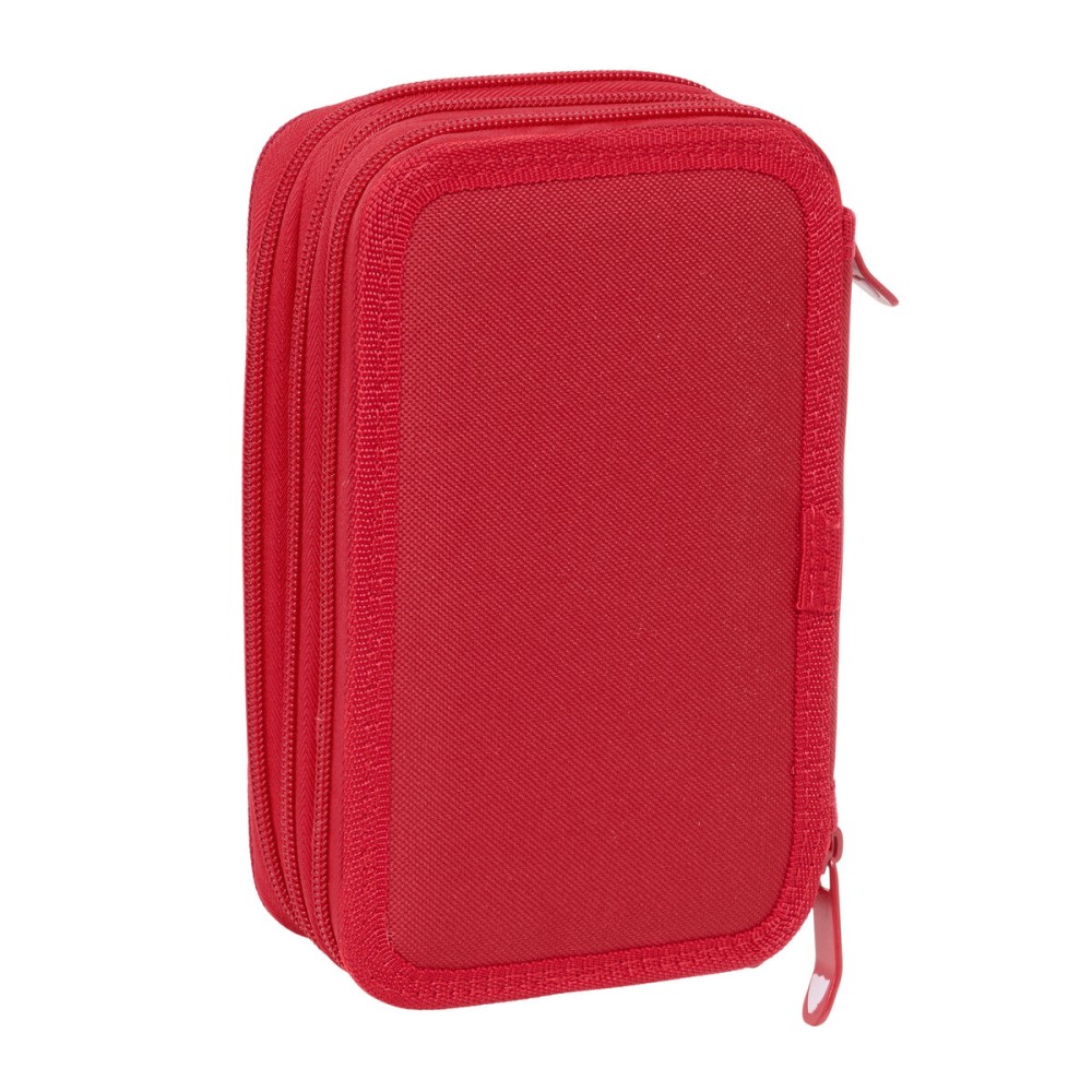 Triple Pencil Case Sevilla Fútbol Club Red 12,5 x 19,5 x 5,5 cm 37 Pieces