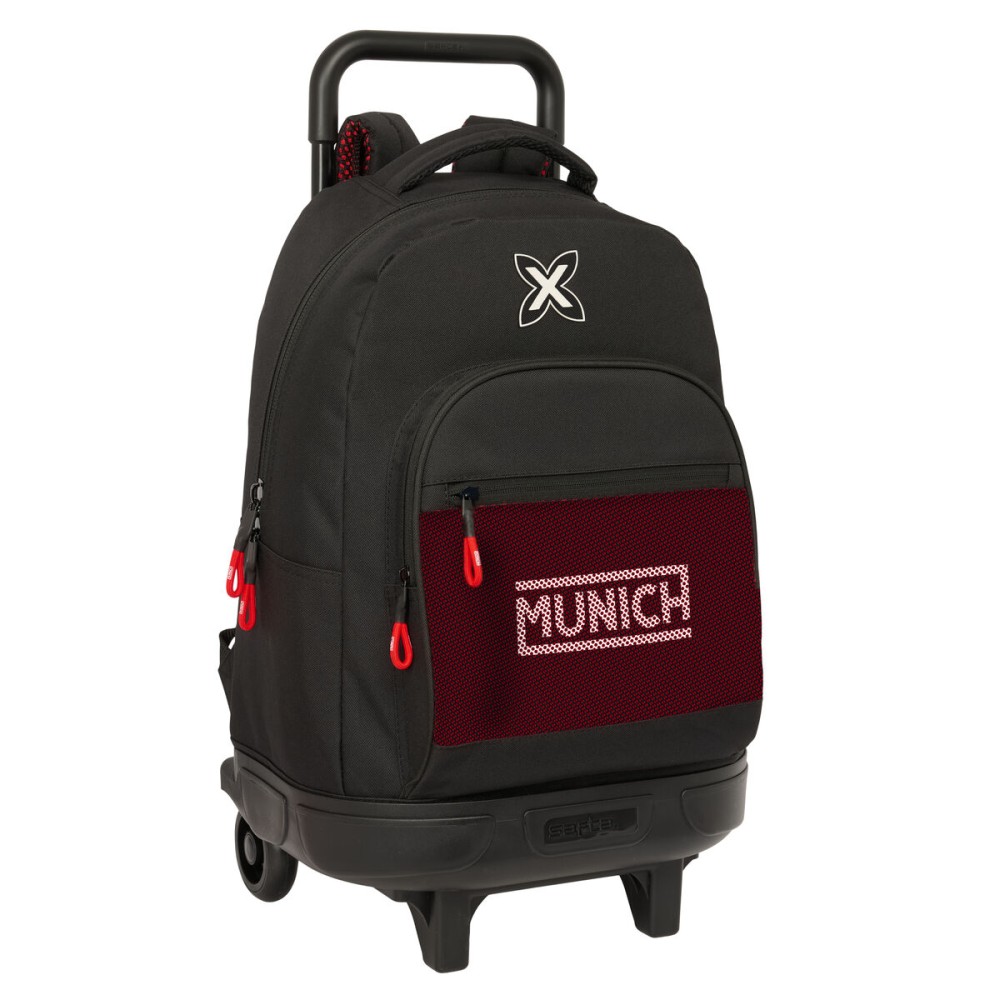 Schulrucksack mit Rädern Munich Vulcan Schwarz 33 x 45 x 22 cm