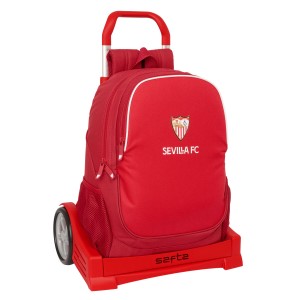 Schulrucksack mit Rädern Sevilla Fútbol Club Rot 32 x 43 x 14 cm