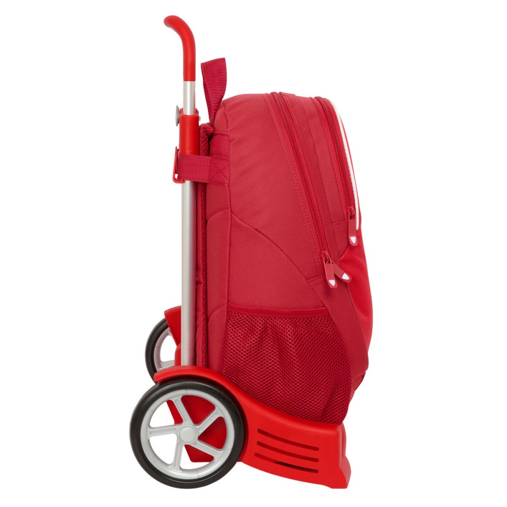 Schulrucksack mit Rädern Sevilla Fútbol Club Rot 32 x 43 x 14 cm