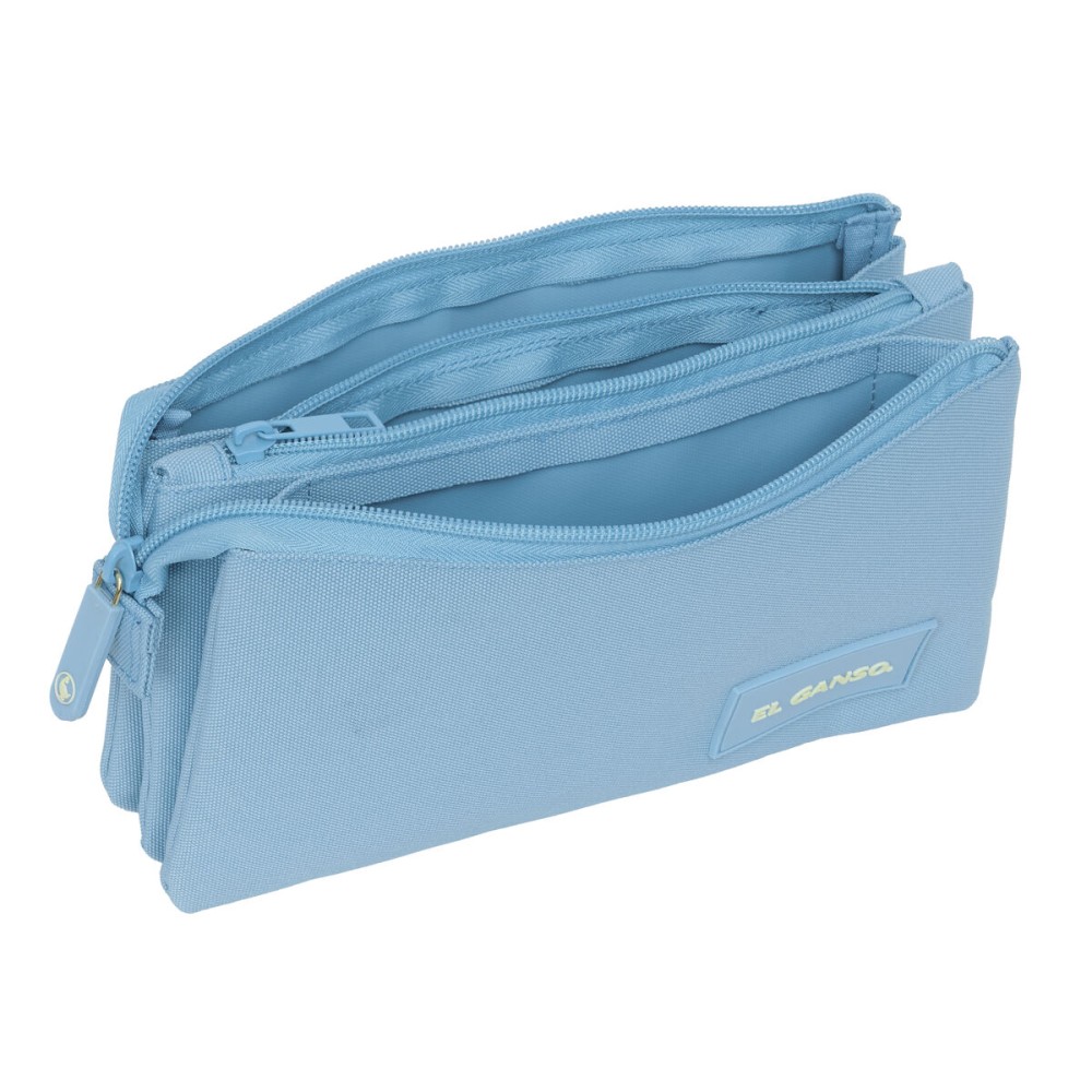 Dreifaches Mehrzweck-Etui El Ganso Cerulean Blau 22 x 12 x 3 cm