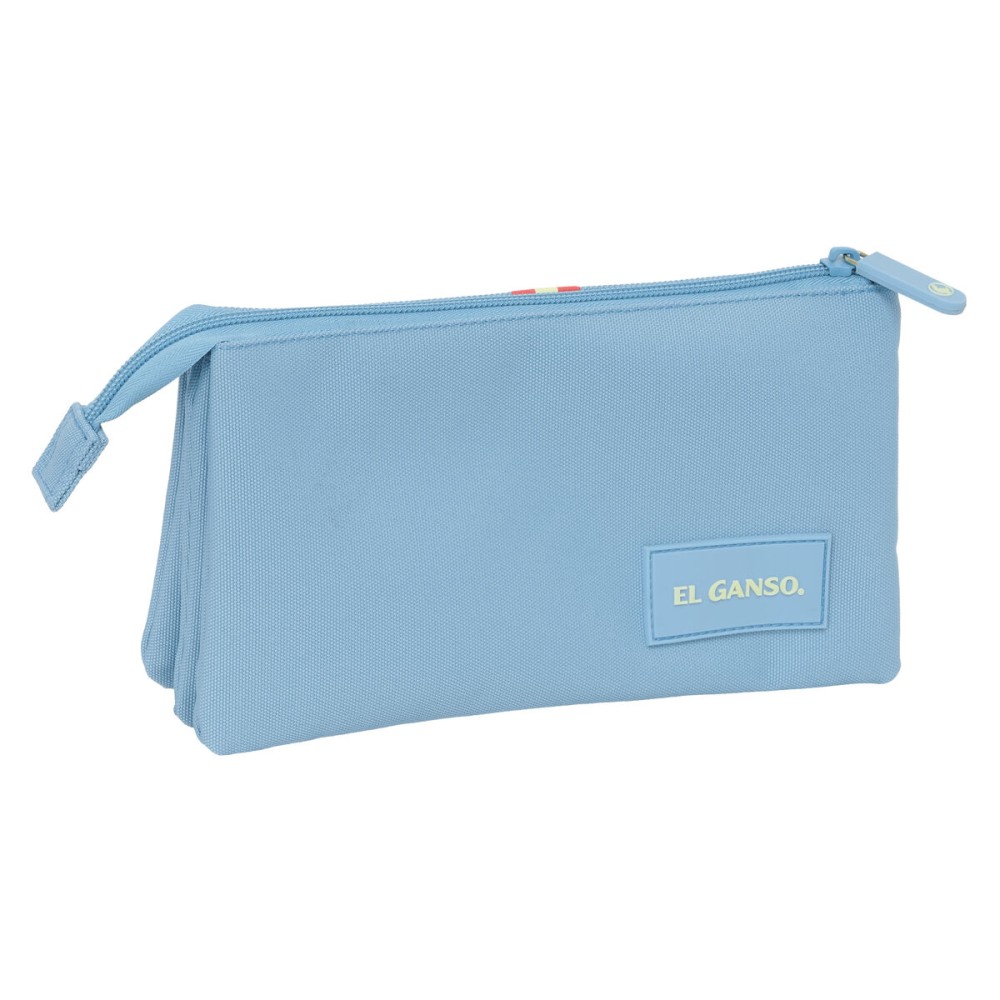 Dreifaches Mehrzweck-Etui El Ganso Cerulean Blau 22 x 12 x 3 cm