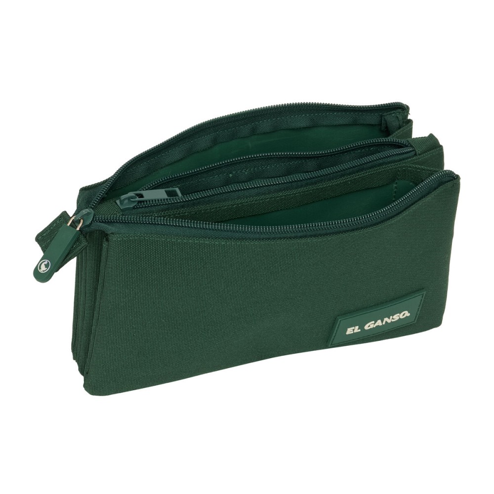 Dreifaches Mehrzweck-Etui El Ganso Green grün 22 x 12 x 3 cm