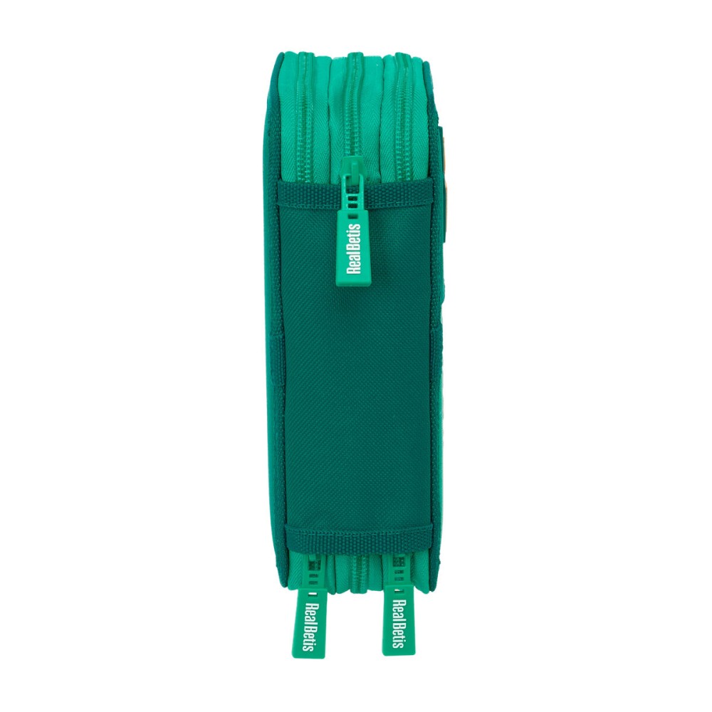 Dreifaches Federmäppchen Real Betis Balompié Aquamarin 12,5 x 19,5 x 5,5 cm 37 Stücke