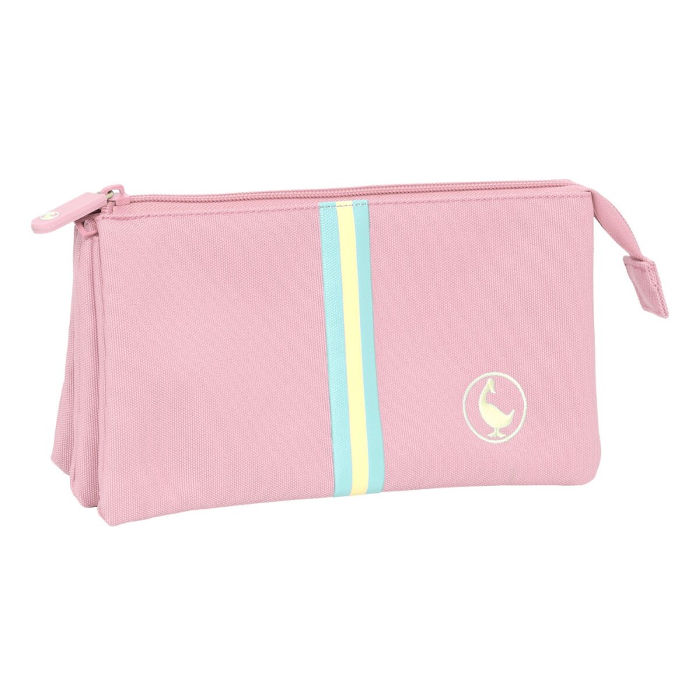 Dreifaches Mehrzweck-Etui El Ganso Pink Rosa 22 x 12 x 3 cm