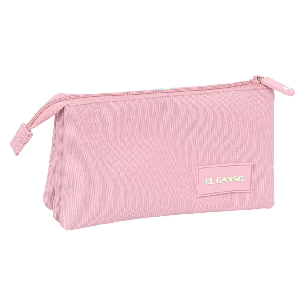 Dreifaches Mehrzweck-Etui El Ganso Pink Rosa 22 x 12 x 3 cm