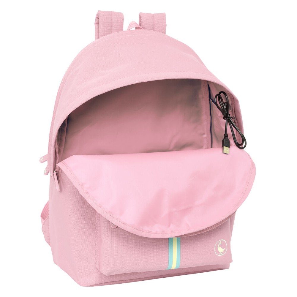 Laptop- und Tablet-Rucksack mit USB-Anschluss El Ganso Basics Rosa
