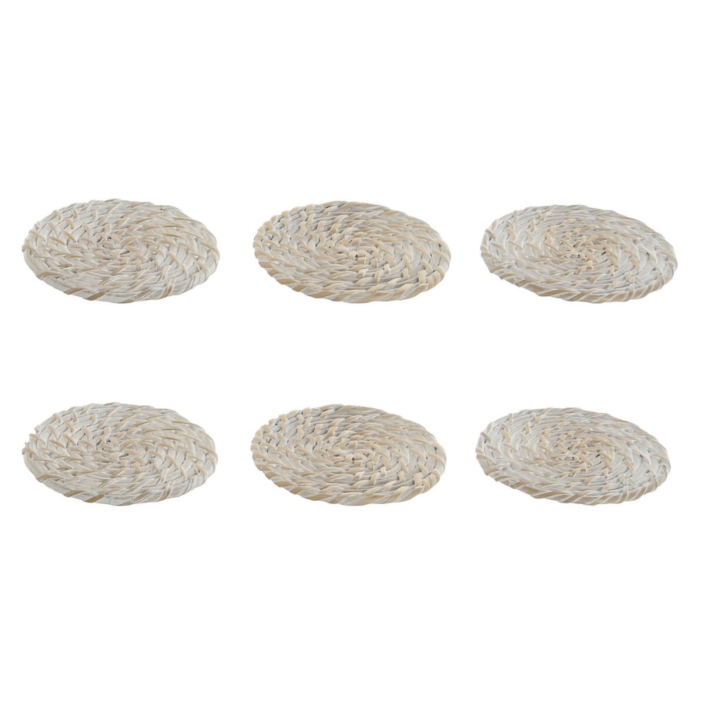 Untersetzer Home ESPRIT Weiß natürlich Bambus Rattan 12 x 12 x 6 cm