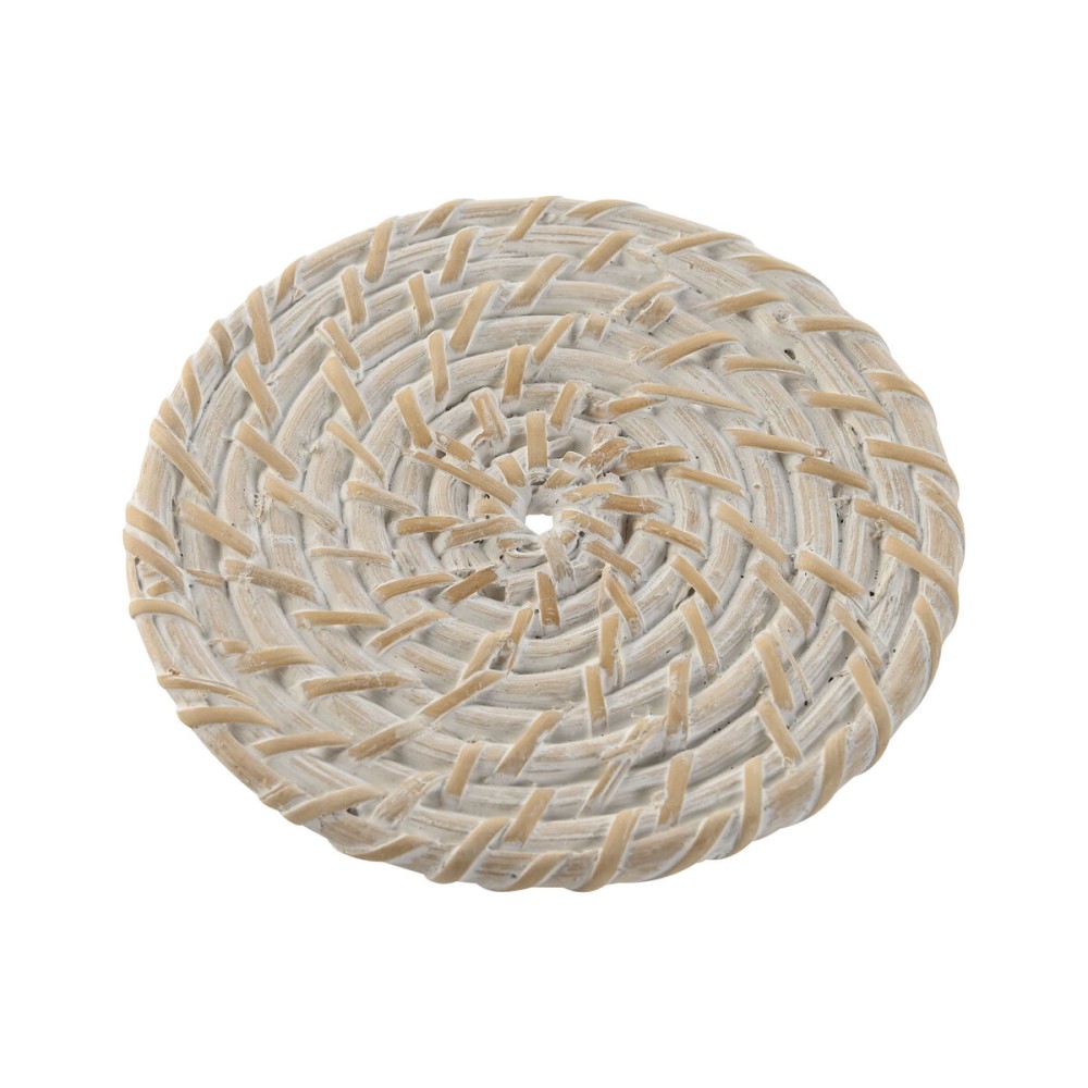 Untersetzer Home ESPRIT Weiß natürlich Bambus Rattan 12 x 12 x 6 cm