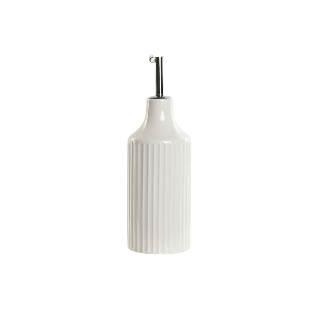 Cruet Home ESPRIT White Silver Stainless steel Porcelain Urban 350 ml 7 x 7 x 22 cm