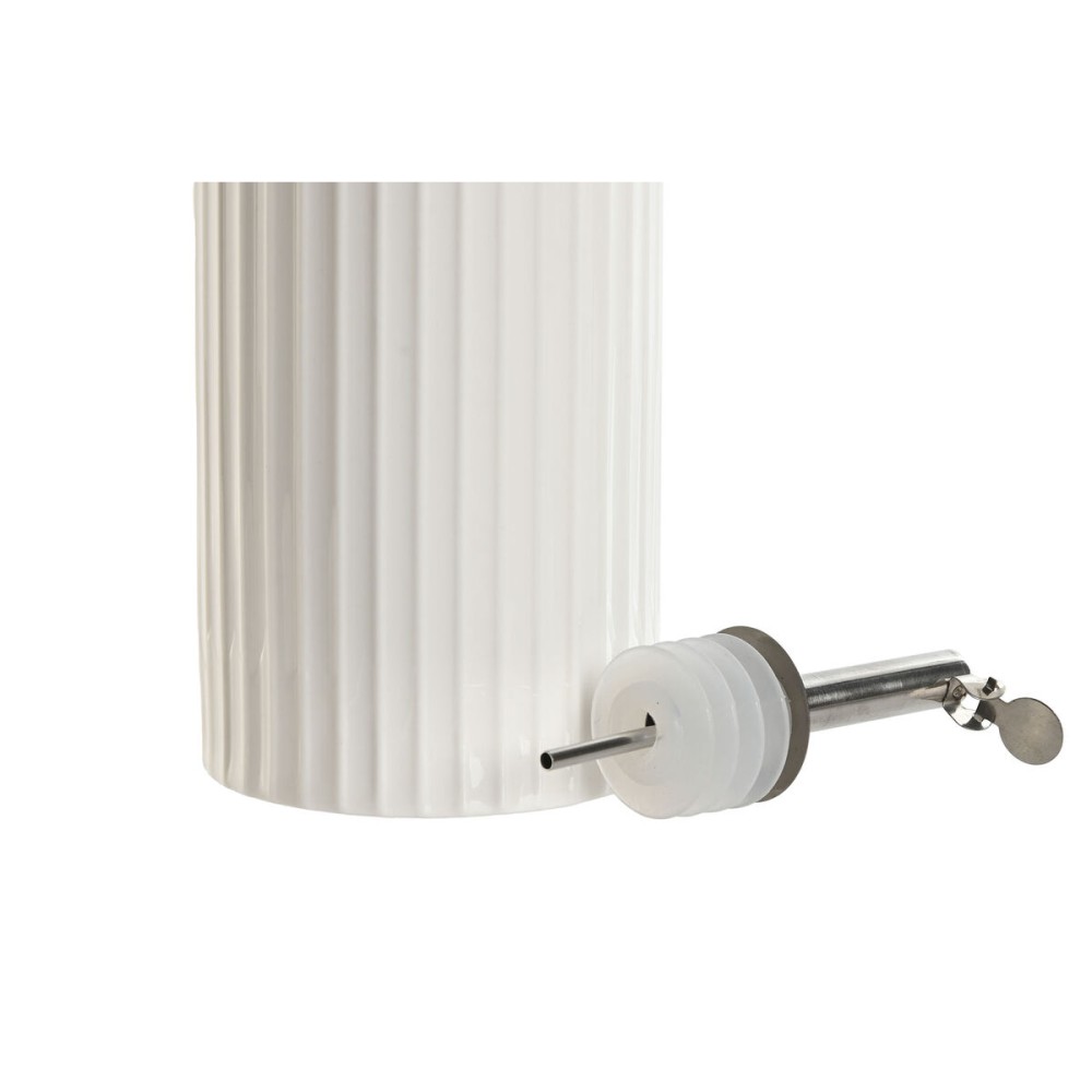 Cruet Home ESPRIT White Silver Stainless steel Porcelain Urban 350 ml 7 x 7 x 22 cm