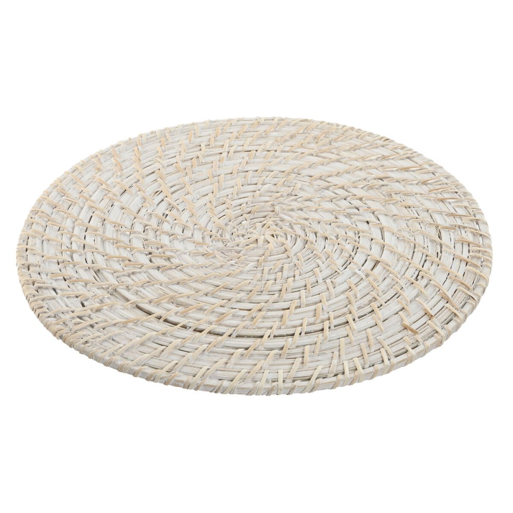 Untersetzer Home ESPRIT Weiß natürlich Bambus Rattan 34 x 34 x 1,5 cm