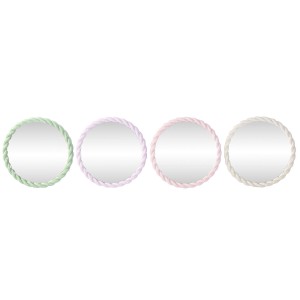 Miroir mural Home ESPRIT Blanc Vert Rose Lila 44 x 3 x 44 cm (4 Unités)
