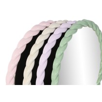 Wall mirror Home ESPRIT White Green Pink Lilac 44 x 3 x 44 cm (4 Units)