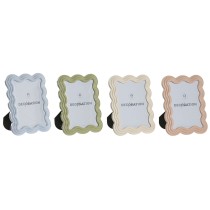 Photo frame Home ESPRIT Blue White Green Pink Crystal ABS Scandinavian (4 Units)