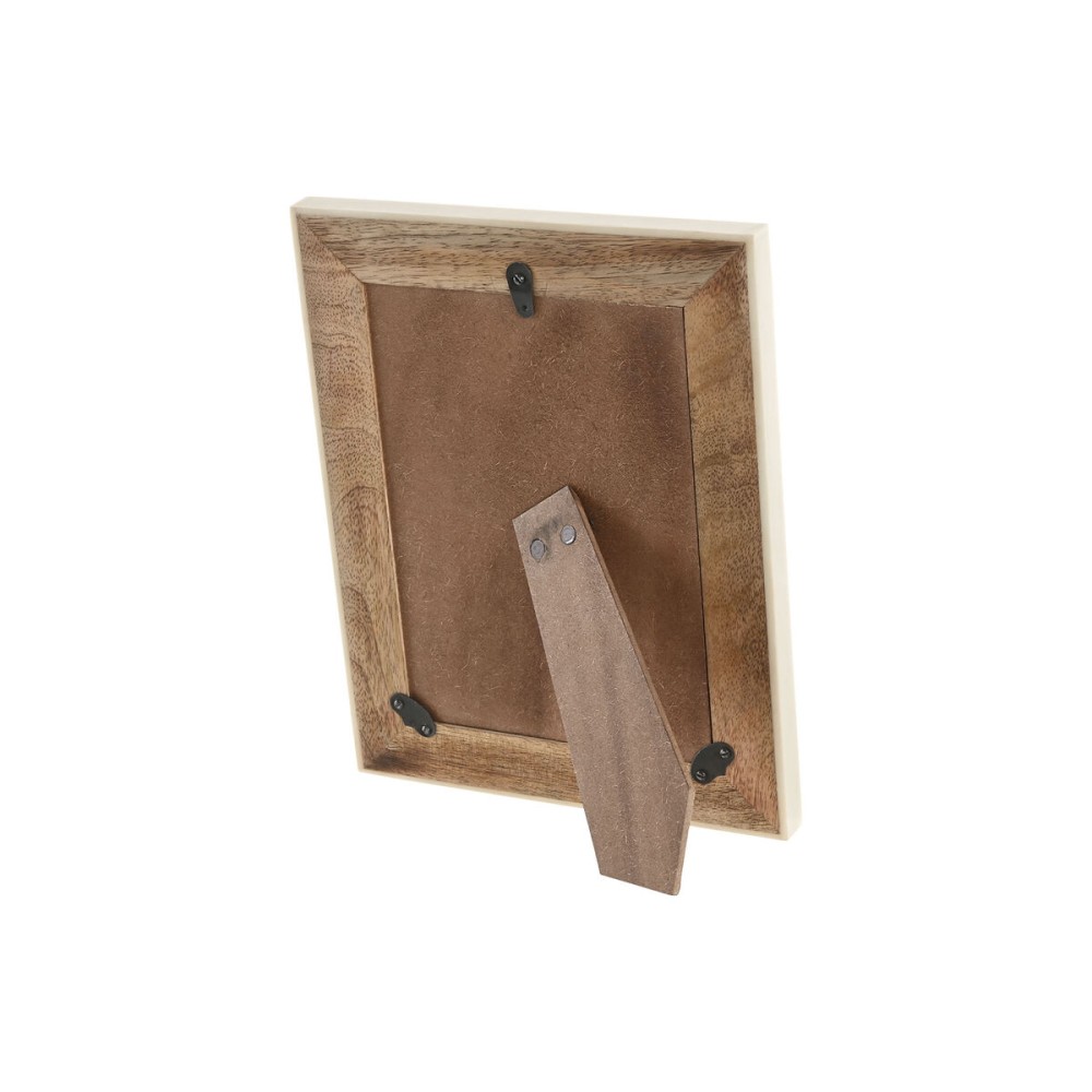 Photo frame Home ESPRIT White Natural Resin Mango wood Urban