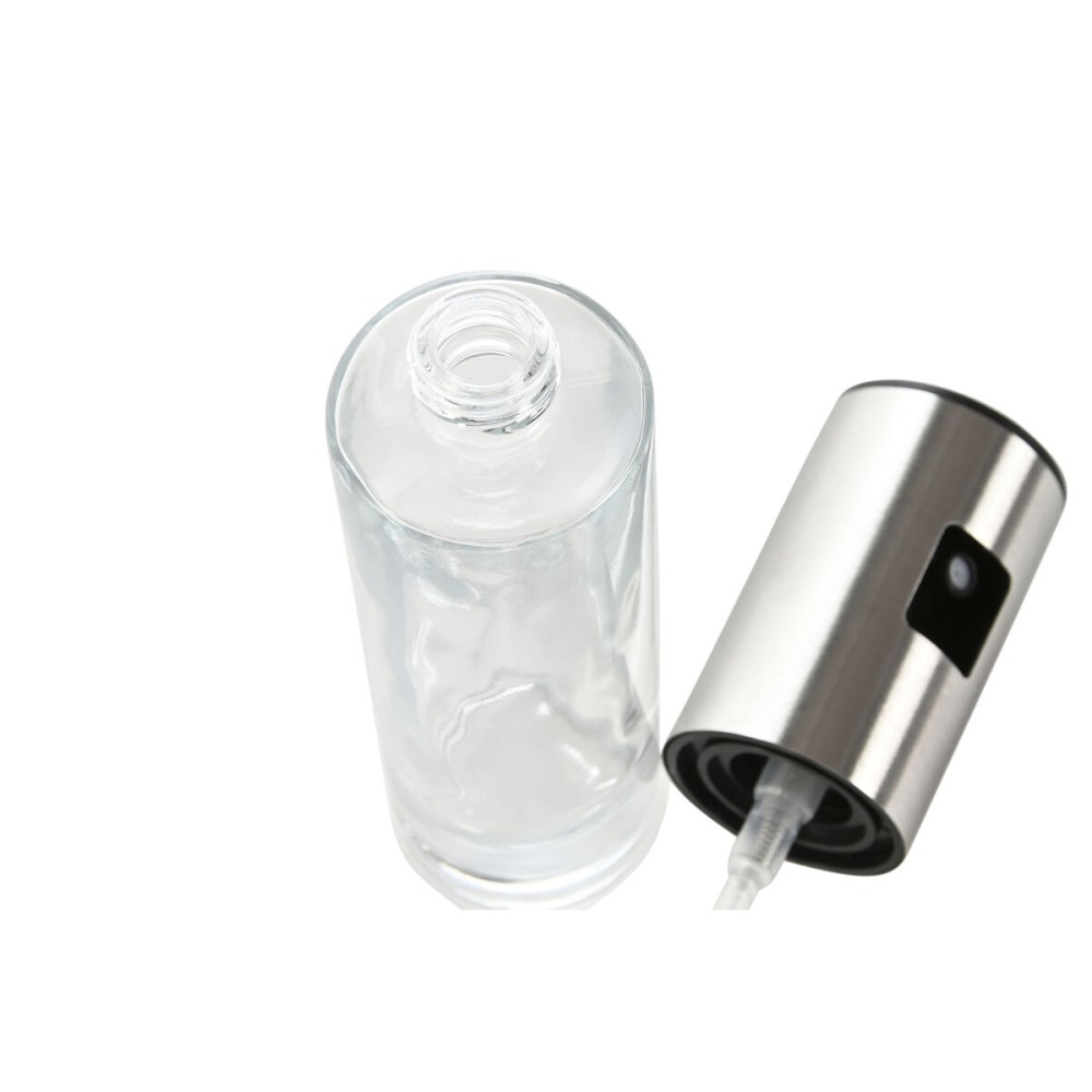 Ölfläschchen Home ESPRIT Durchsichtig Edelstahl Kristall 100 ml 4 x 4 x 18,3 cm