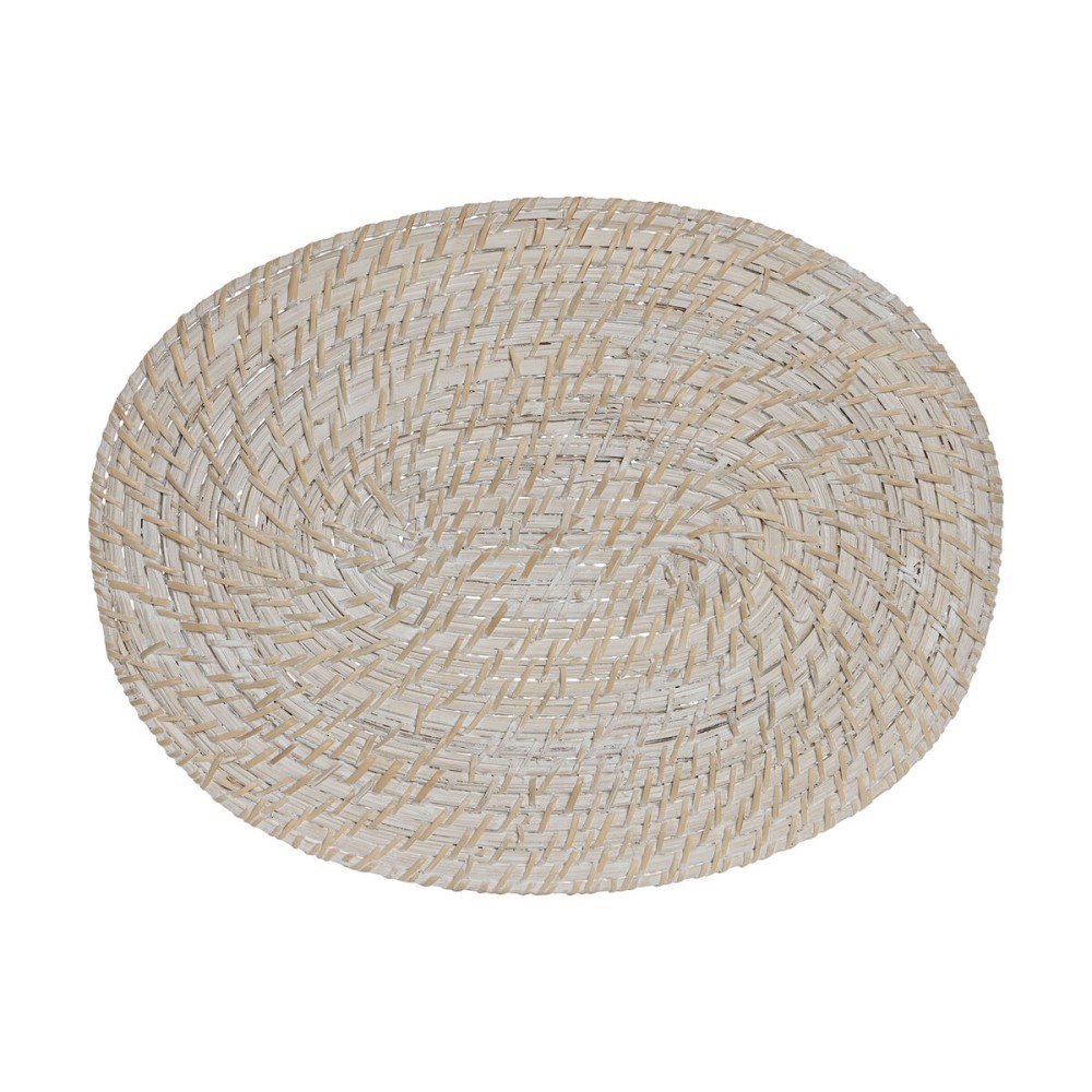 Platzset Home ESPRIT Weiß natürlich Bambus Rattan 40 x 30 x 1 cm