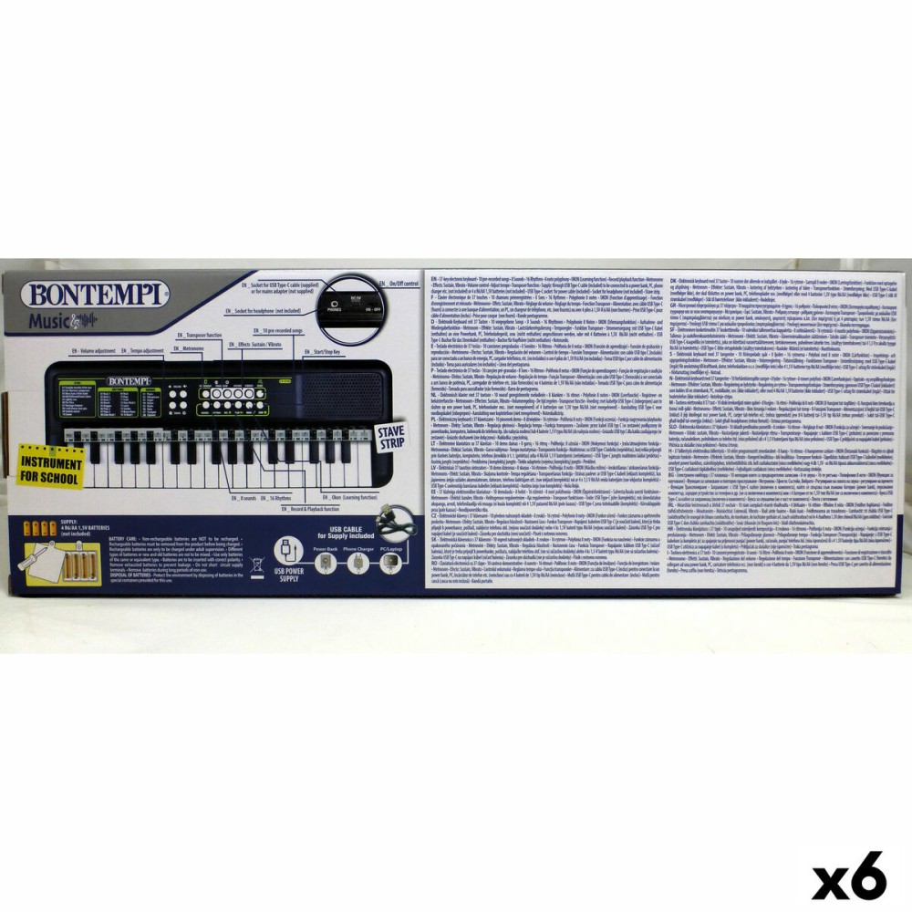 Tastatur (37 Tasten) Bontempi 42 x 4 x 15 cm (6 Stück)