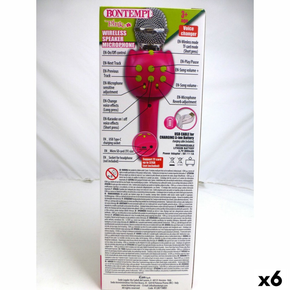 Microphone Karaoké Bontempi 6 Unités