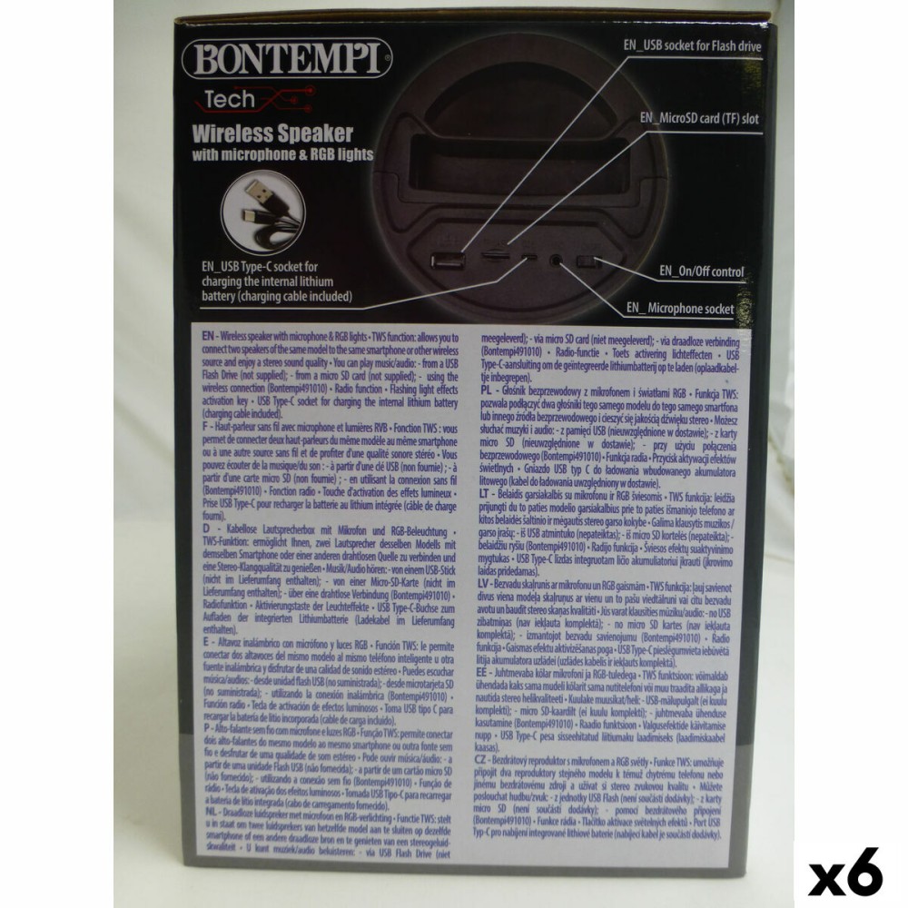 Speaker with Karaoke Microphone Bontempi 6 Units