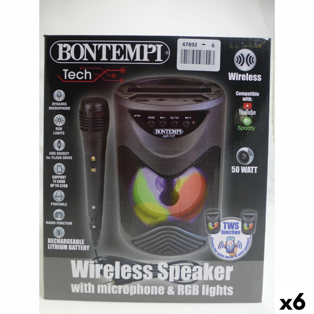 Speaker with Karaoke Microphone Bontempi 6 Units
