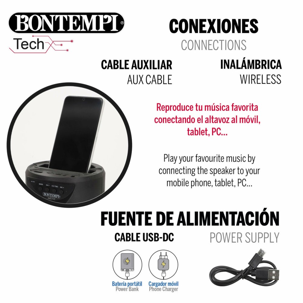 Speaker with Karaoke Microphone Bontempi 6 Units