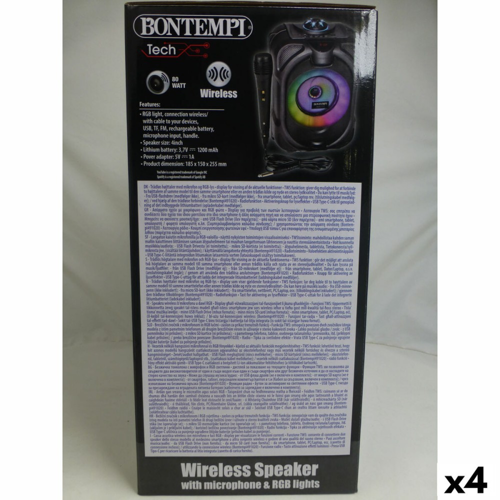 Speaker with Karaoke Microphone Bontempi 4 Units
