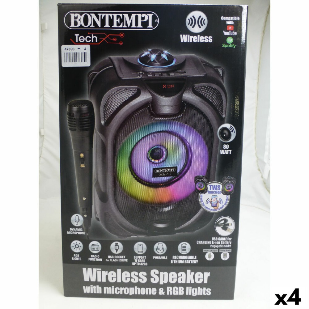 Speaker with Karaoke Microphone Bontempi 4 Units