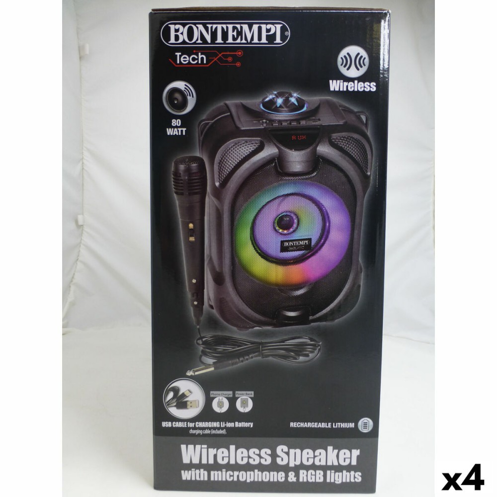 Speaker with Karaoke Microphone Bontempi 4 Units