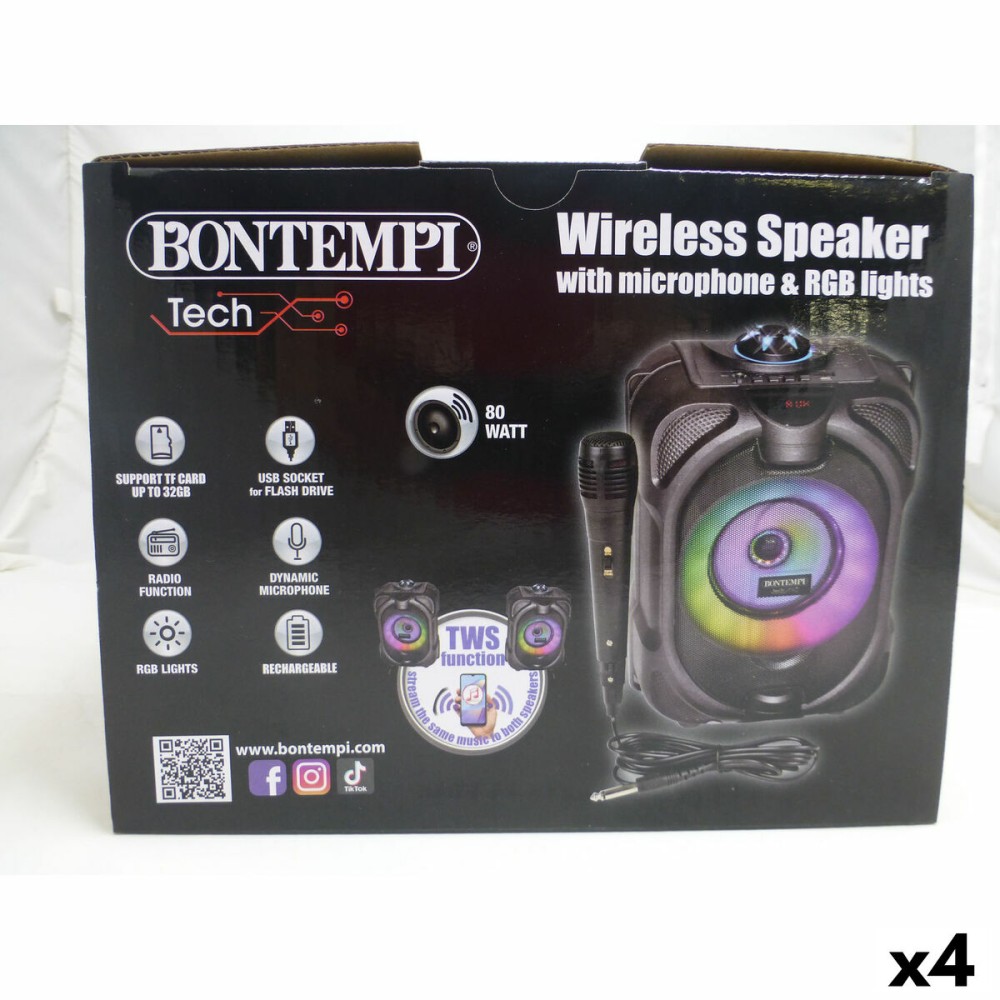 Speaker with Karaoke Microphone Bontempi 4 Units