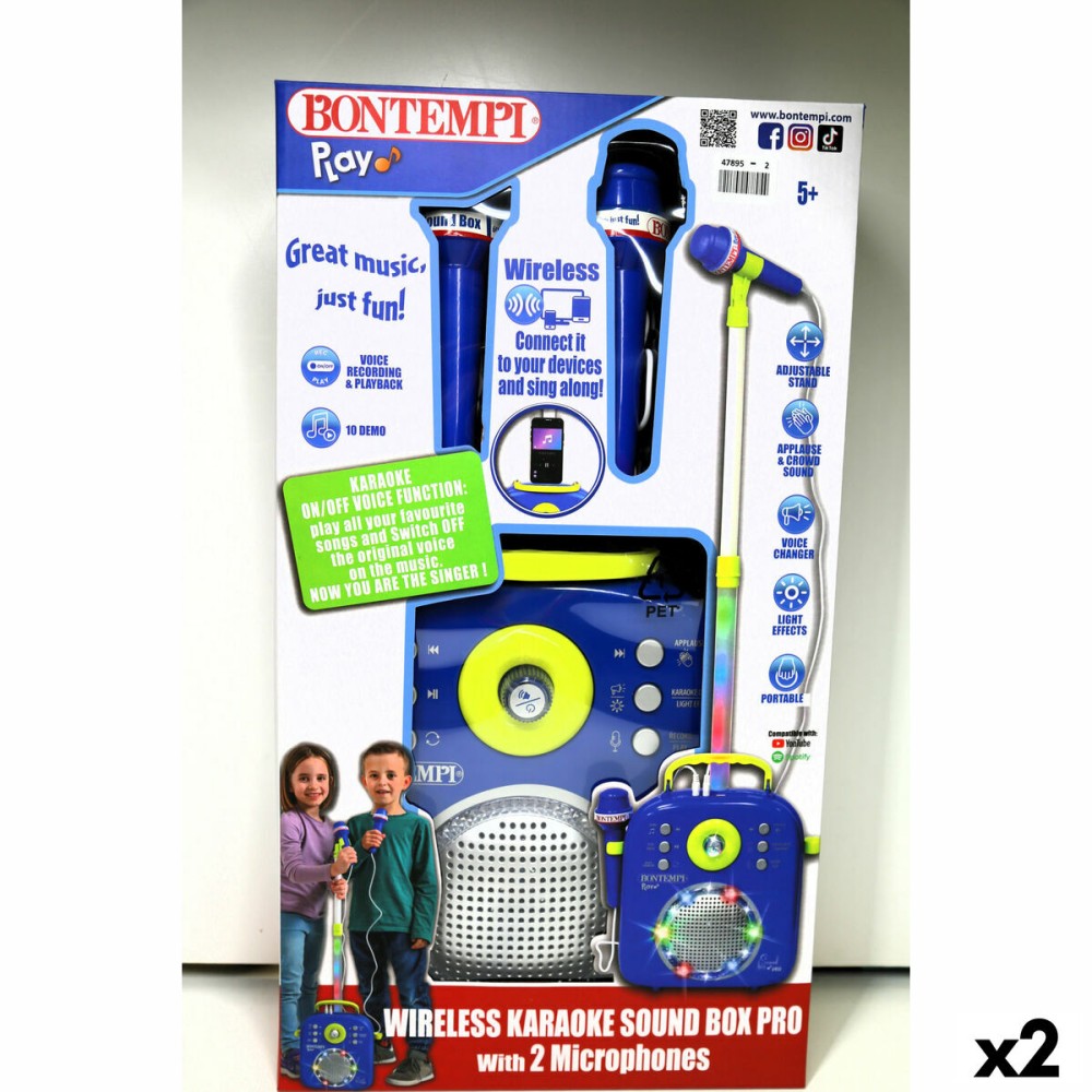 Speaker with Karaoke Microphone Bontempi 2 Units