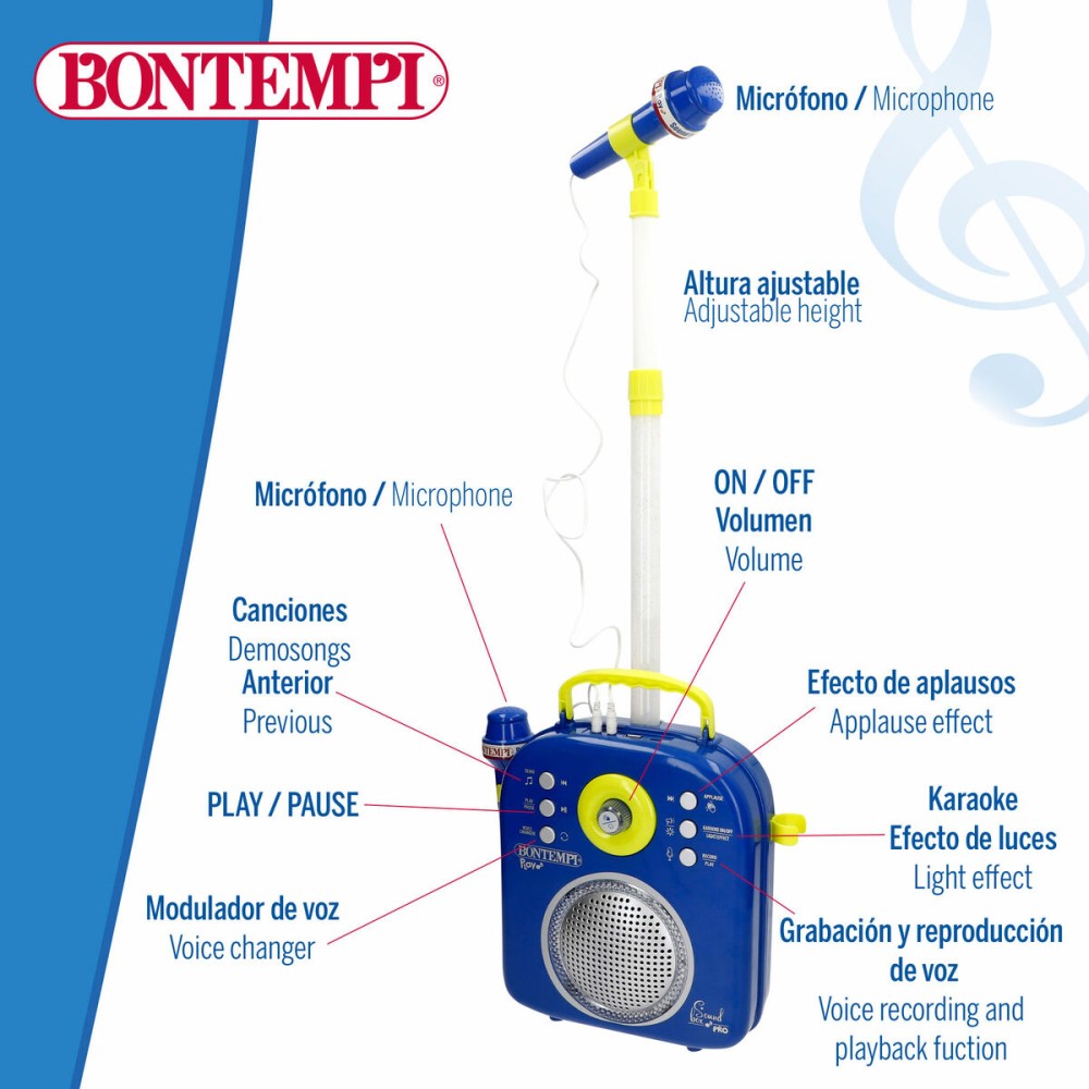 Speaker with Karaoke Microphone Bontempi 2 Units