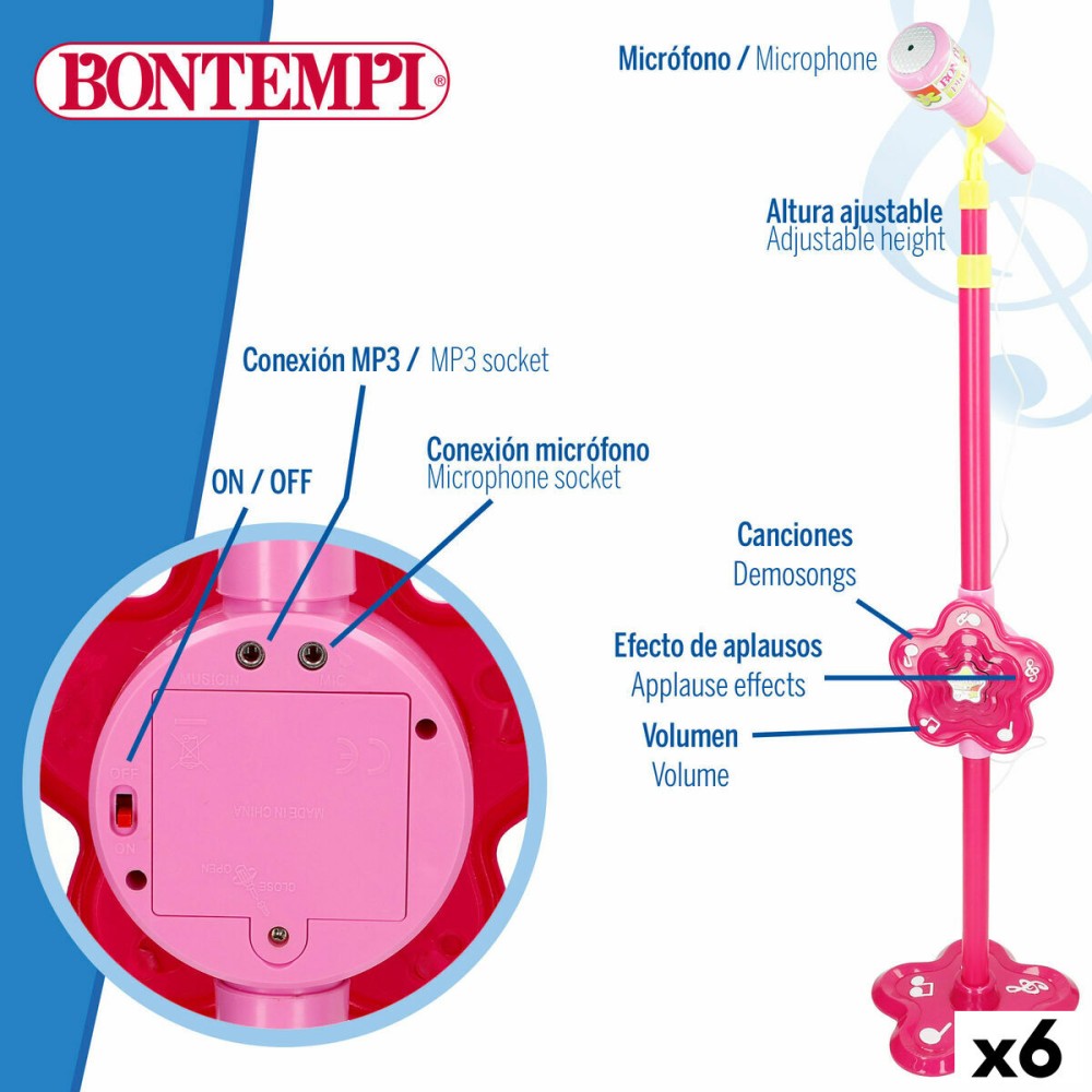Toy microphone Bontempi 20 x 105 x 20 cm (6 Units)
