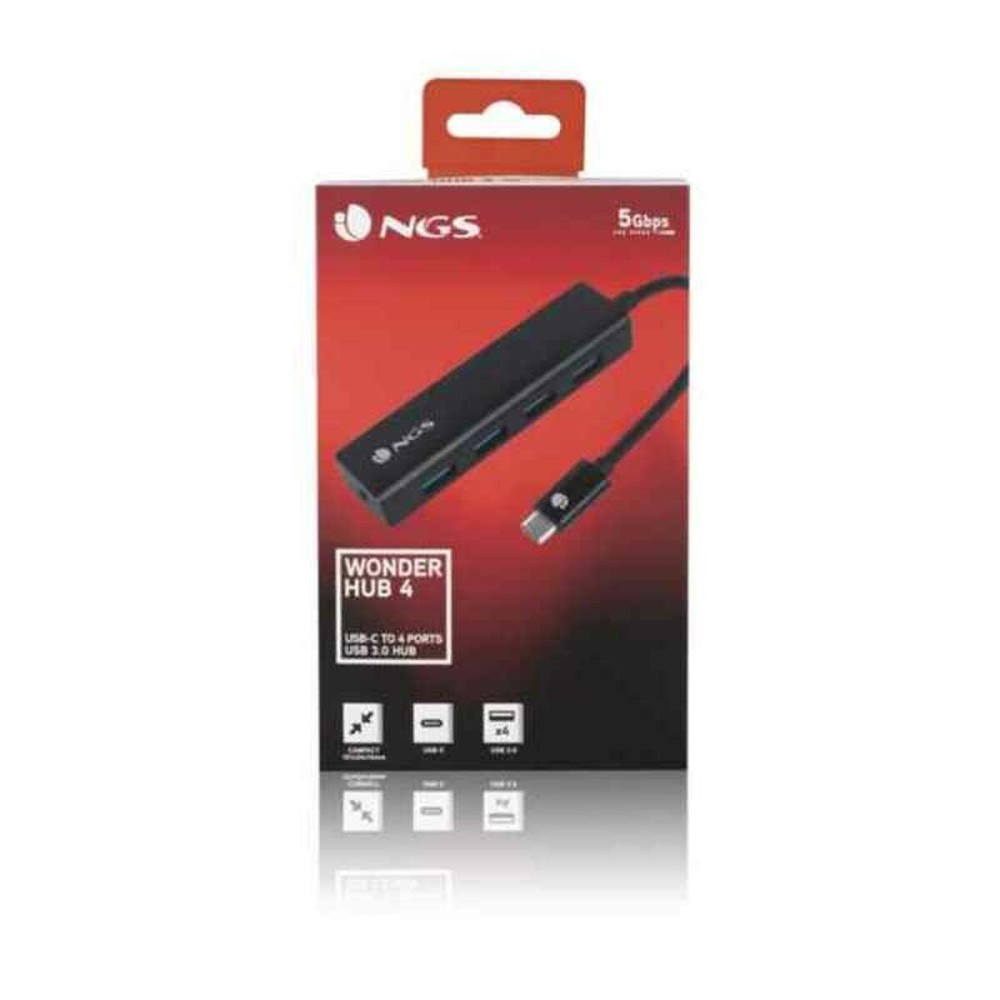 Hub USB 4 Ports NGS WONDERHUB4 Noir 5 Gbps