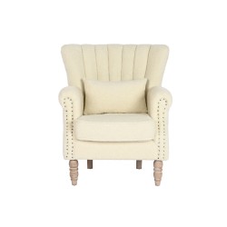 Fauteuil Home ESPRIT Blanc Naturel Bois d'hévéa 73 X 65 X 87 cm