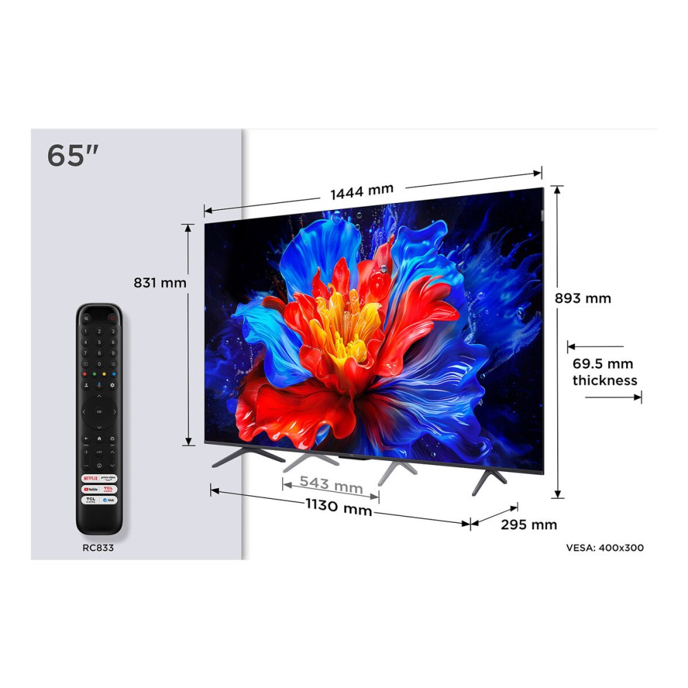 TV intelligente TCL 65P8K 65" 4K Ultra HD LED HDR D-LED QLED