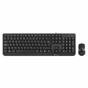 Tastatur mit Maus NGS Cocoa Kit Schwarz Qwerty Spanisch